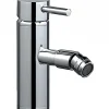 Sanindusa Mitigeur pour bidet bec contemporain mousseur Éco Tube chromé livré avec 2 flexibles* Robinet De Bidet