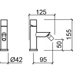 Sanindusa Mitigeur pour bidet bec contemporain mousseur orientable Single chromé livré avec 2 flexibles* Robinet De Bidet