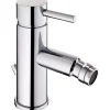 Sanindusa Mitigeur pour bidet bec contemporain mousseur Éco orientable Éco Tube chromé livré avec 2 flexibles et vidage à tirette* Robinet De Bidet