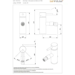 Sanindusa Mitigeur pour bidet bec contemporain mousseur Éco Tube chromé livré avec 2 flexibles et son vidage à tirette* Robinet De Bidet