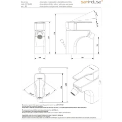 Sanindusa Mitigeur pour bidet mousseur orientable Advance chromé système Écospot livré avec son vidage à tirette chromé* Robinet De Bidet