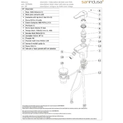 Sanindusa Mitigeur pour bidet mousseur orientable Advance chromé système Écospot livré avec son vidage à tirette chromé* Robinet De Bidet
