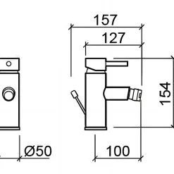 Sanindusa Mitigeur pour bidet mousseur orientable Icone chromé livré avec fixation 2 flexibles et son vidage à tirette