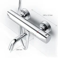 Am.Pm Europe Mitigeur thermostatique bain/douche Robinet salle de bain, Chromé FTA50000 Hit AM.PM* Robinet De Baignoire