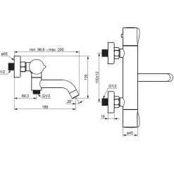Am.Pm Europe Mitigeur thermostatique bain/douche Robinet salle de bain, Chromé FTA50000 Hit AM.PM* Robinet De Baignoire