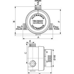 Watts Mitigeur thermostatique collectif trubert eurotherm, 56 à 400 l/min - 6 à 400 L/min - industries