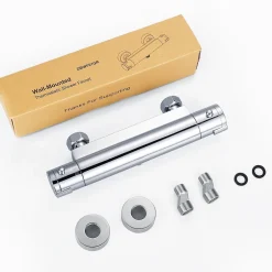 Todot Mitigeur Thermostatique Douche en Laiton Massif Chromé Mural avec Bouton de Sécurité