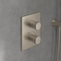 Villeroy & Boch Mitigeur thermostatique encastré 2 voies VILLEROY ET BOCH Universal rectangle Brushed Nickel Matt