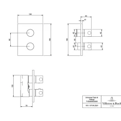 Villeroy & Boch Mitigeur thermostatique encastré 2 voies VILLEROY ET BOCH Universal rectangle Chrome