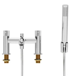 GoodHome Mélangeur bain douche + douchette et flexible, chrome, Owens