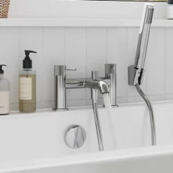 GoodHome Mélangeur bain douche + douchette et flexible, chrome, Owens