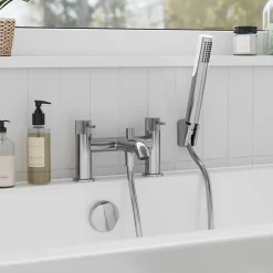 GoodHome Mélangeur bain douche + douchette et flexible, chrome, Owens