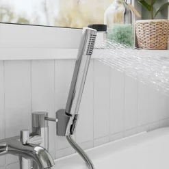 GoodHome Mélangeur bain douche + douchette et flexible, chrome, Owens