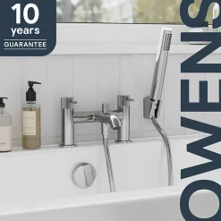 GoodHome Mélangeur bain douche + douchette et flexible, chrome, Owens
