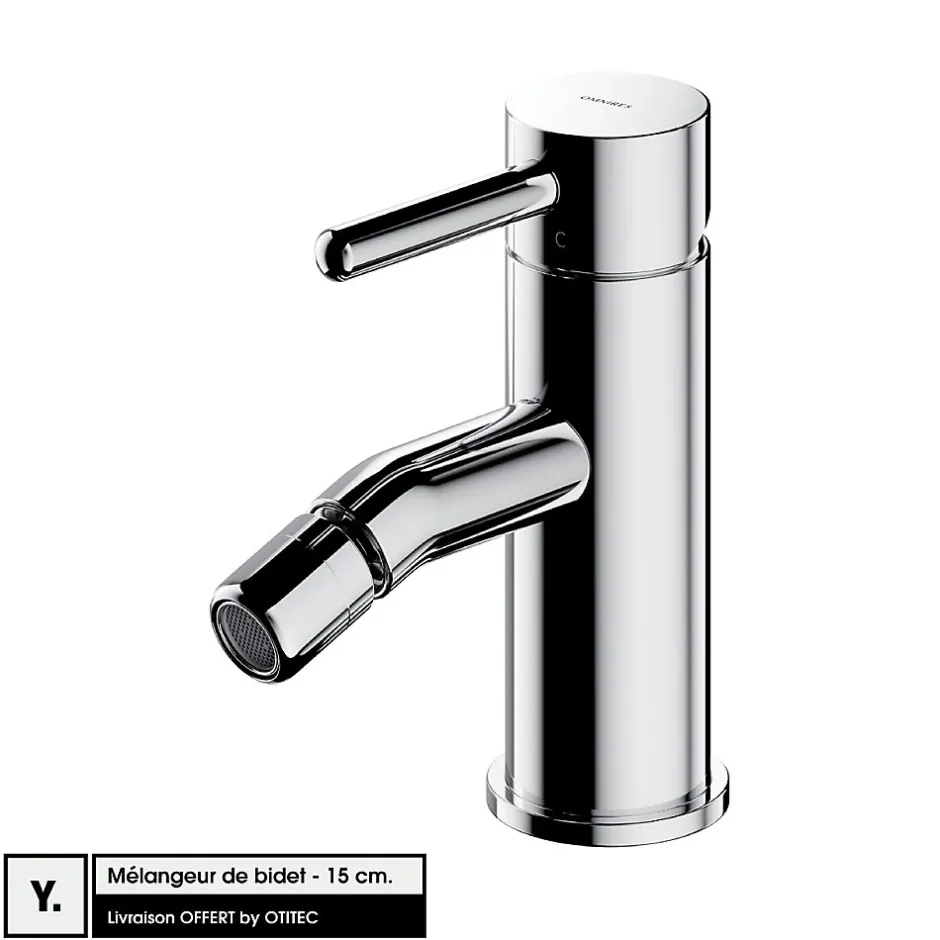 Otitec Mélangeur de bidet - 15 cm - Chrome - Y* Robinet De Bidet