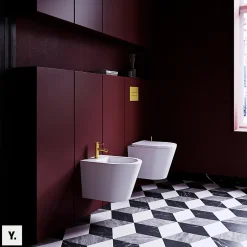 Otitec Mélangeur de bidet - Laiton Brossé - Y* Robinet De Bidet