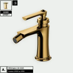 Otitec Mélangeur de bidet avec Bonde OFFERT - ARMANCE - Or* Robinet De Bidet