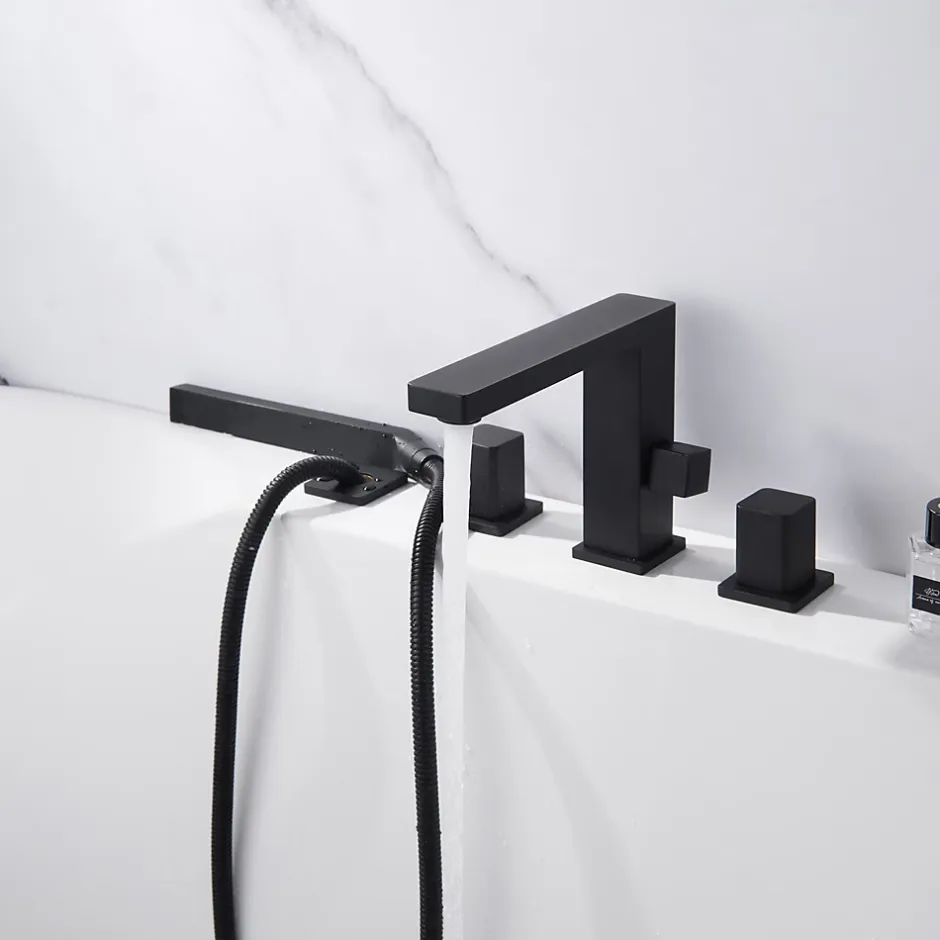 Bernstein Mélangeur design en noir pour montage sur bord de baignoire 4 trous 6081B* Robinet De Baignoire