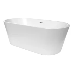 Swiss Aqua Technologies Mood 150x75 cm baignoire îlot en acrylique 180L, orientation gauche et droite, avec siphon + pieds, blanc (SATVMOOD1500)* Baignoire Îlot