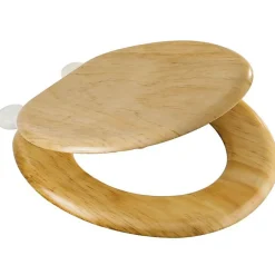 MSV Abattant Wc MDF en décor Pin Beige Charnières PS