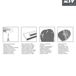 MSV Abattant Wc MDF en décor Pin Beige Charnières PS