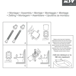 MSV Abattant Wc MDF en décor Pin Beige Charnières PS