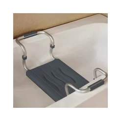 MSV Grand siège de baignoire extensible 5070cm Gris Max 120kg