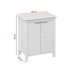 Mobili Rebecca Mueble de Salle de Bains Moderne 2 Portes et 2 étagères MDF blanc Rebecca Mobili