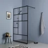 Mur d'accès en verre transparent de 120 cm avec cadre noir