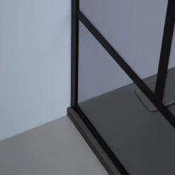 Mur d'accès en verre transparent de 120 cm avec cadre noir