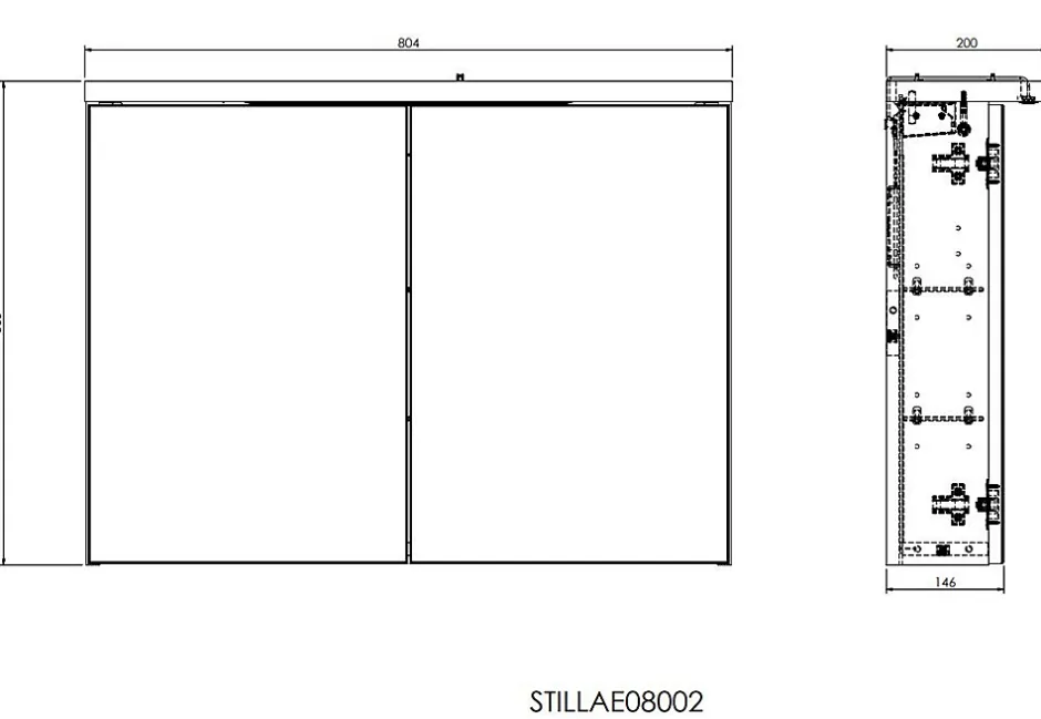 Naturel Armoire à miroir Stilla + LED 80x60 cm blanc (STILLAE08002)* Armoire De Salle De Bains
