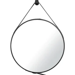 Naturel Miroir suspendu rond 50 x 50cm, Noir (ZREM50C)* Miroir Simple