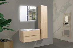 Naturel Verona Armoire haute bois clair avec deux portes, 40x30x170cm (VERONAV40SD)