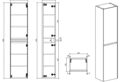 Naturel Verona Armoire haute bois clair avec deux portes, 40x30x170cm (VERONAV40SD)