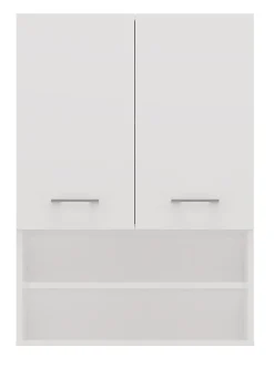 Autres NELLIO - Armoire de toilette murale - Meuble Salle de bain à suspendre - 64x30x90 cm - Rangement