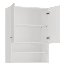 Autres NELLIO - Armoire de toilette murale - Meuble Salle de bain à suspendre - 64x30x90 cm - Rangement