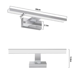 Nettlife Applique miroir LED 6W 30CM Etanche IP44 Chrome Moderne Blanc Neutre 4000K