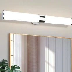 Nettlife Applique miroir LED 15W 60CM Chrome Etanche IP44 Blanc neutre 4000K Moderne