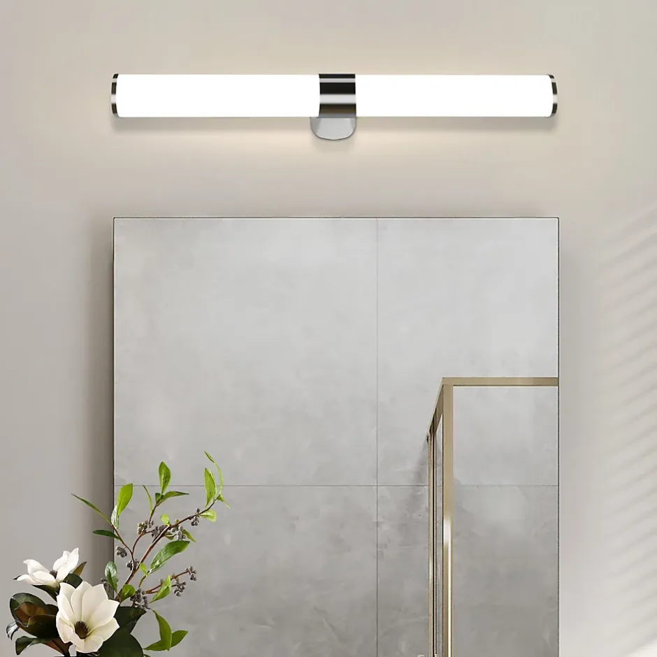 Nettlife Applique miroir LED 15W 60CM Chrome Etanche IP44 Blanc neutre 4000K Moderne