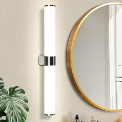 Nettlife Applique miroir LED 15W 60CM Chrome Etanche IP44 Blanc neutre 4000K Moderne