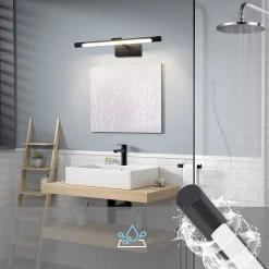 Nettlife Lampe à miroir LED salle de bain 6W blanc neutre 4000K pinçable Applique murale chrome* Miroir Grossissant Lumineux