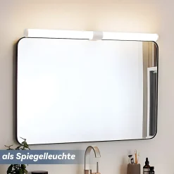 Nettlife Lampe de miroir de salle de bain LED 8W 60CM Lampe de salle de bain murale blanche à pince étanche IP44 4000K