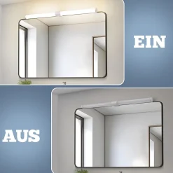 Nettlife Lampe de miroir de salle de bain LED 8W 60CM Lampe de salle de bain murale blanche à pince étanche IP44 4000K