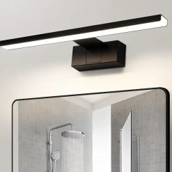 Nettlife Lampe Miroir LED IP44 12W 60cm Blanc Neutre 4000K Salle de Bain Noire
