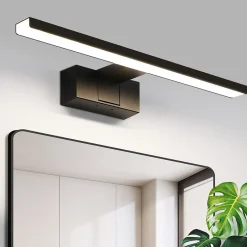 Nettlife Lampe Miroir LED IP44 8W 40cm Blanc Neutre 4000K Salle de Bain Noire* Miroir Grossissant Lumineux