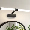 Nettlife LED Lampe Miroir 4000K IP44 8W 60CM Noir Lampe Murale Moderne Étanche* Miroir Grossissant Lumineux