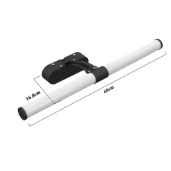 Nettlife LED Lampe Miroir 4000K IP44 8W 60CM Noir Lampe Murale Moderne Étanche* Miroir Grossissant Lumineux
