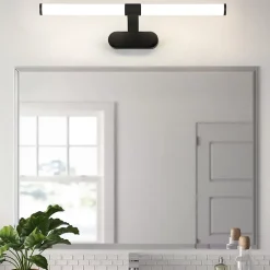 Nettlife LED Lampe Miroir 4000K IP44 8W 60CM Noir Lampe Murale Moderne Étanche* Miroir Grossissant Lumineux