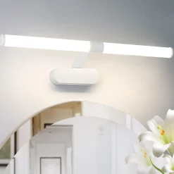 Nettlife LED Lampe Miroir 4000K IP44 8W 60CM Blanc Neutre Lampe Murale Moderne Étanche* Miroir Grossissant Lumineux