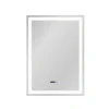 Nettlife Miroir lumineux salle de bain - 50x70 cm LED, mural, IP44, interrupteur tactile, horloge, antibuée, réglable
